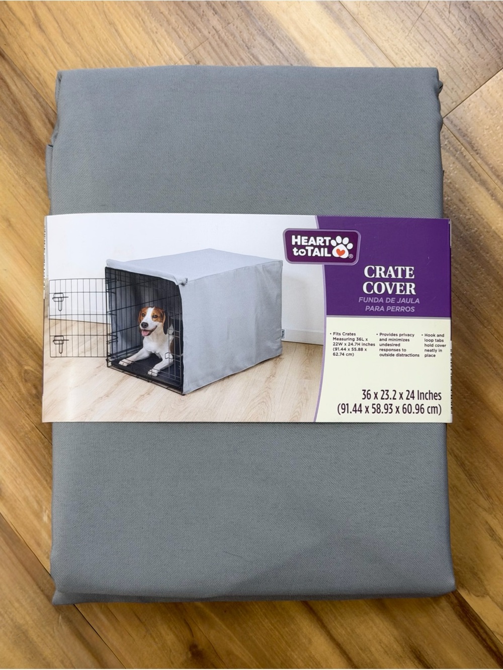 Heart to Tail Gray Crate Cover for Small Pets